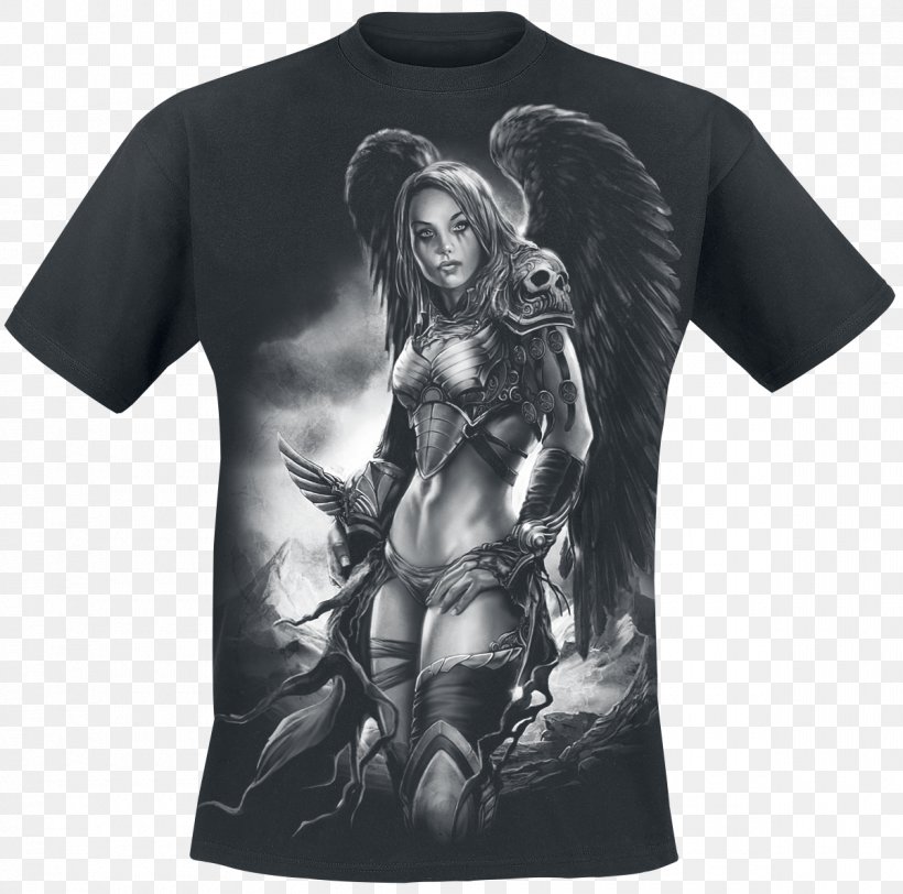 T-shirt Fallen Angel Clothing, PNG, 1200x1189px, Tshirt, Angel, Angelus, Black, Black And White Download Free