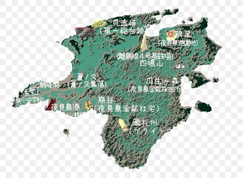 Hashima Island Forbidden Siren 2 夜見島 Map, PNG, 800x600px, Hashima Island, Biglobe, Darkness, Forbidden Siren 2, Island Download Free