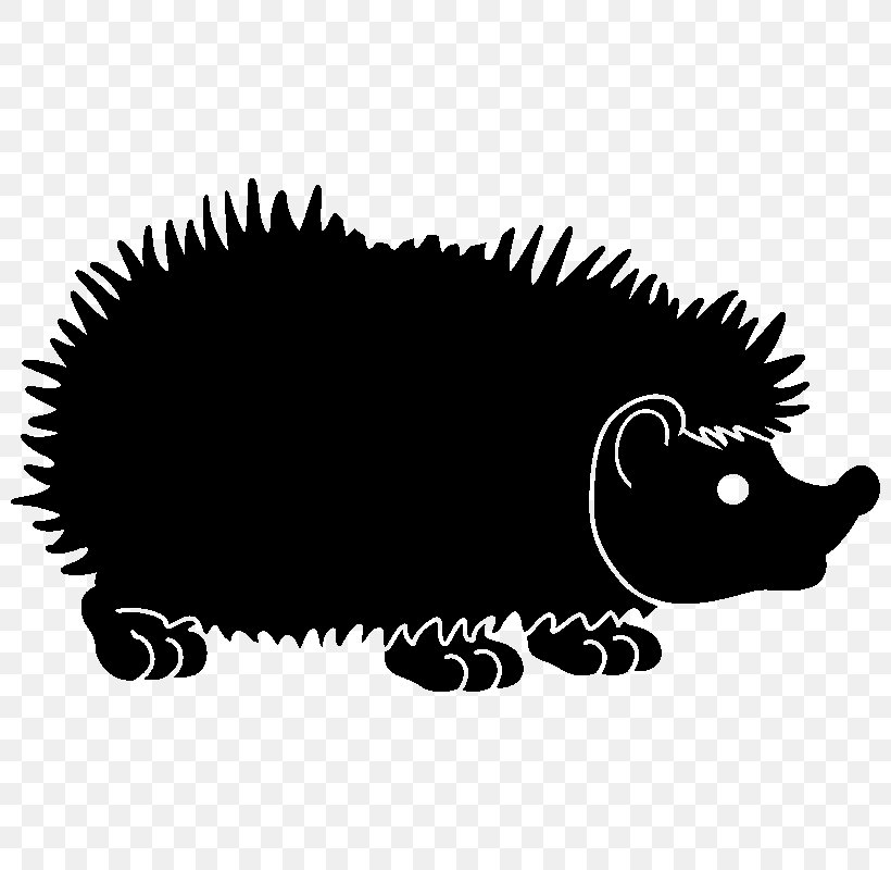 Hedgehog Black Silhouette White, PNG, 800x800px, Hedgehog, Black, Black And White, Black M, Carnivora Download Free
