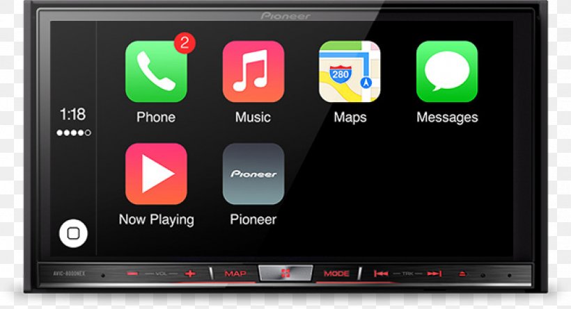 Car Pioneer AppRadio 4 Pioneer Corporation GPS Navigation Systems Vehicle Audio, PNG, 1204x654px, Car, Apple, Automotive Head Unit, Av Receiver, Brand Download Free