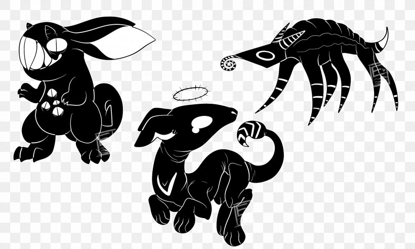 Drawing Black And White Demon Shadow, PNG, 2498x1500px, Drawing, Art, Black, Black And White, Carnivoran Download Free