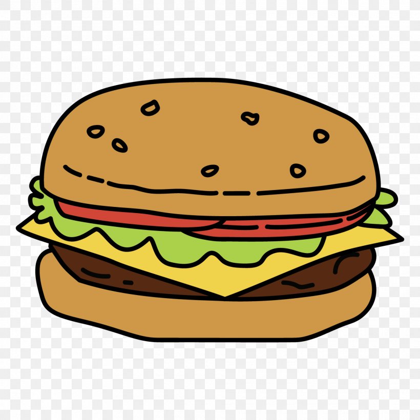 Hamburger T-shirt Cheeseburger Veggie Burger Fast Food, PNG, 1920x1920px, Hamburger, Art, Cheeseburger, Fast Food, Food Download Free