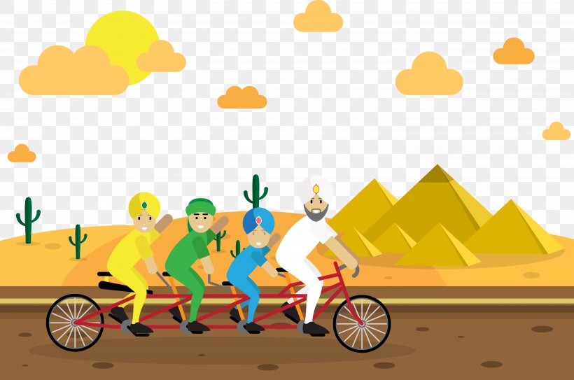 Cartoon Illustration, PNG, 5833x3867px, Cartoon, Area, Art, Artworks, Bicycle Download Free