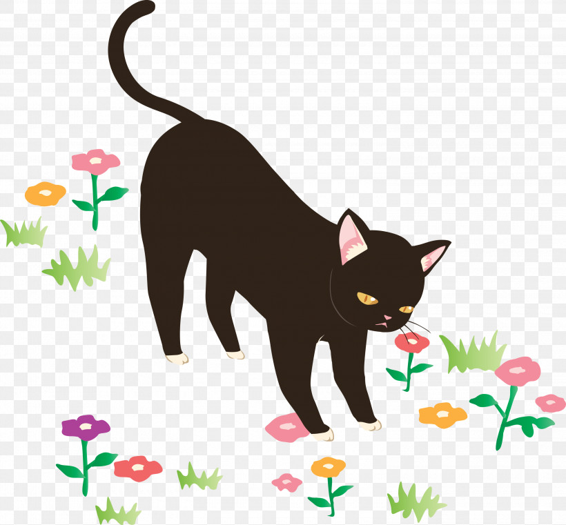 Cat Black Cat Small To Medium-sized Cats Tail Cartoon, PNG, 3000x2785px, Cat, Black Cat, Bombay, Burmese, Cartoon Download Free