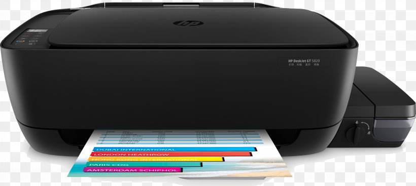 Hewlett-Packard Multi-function Printer HP Deskjet GT 5820, PNG, 4274x1916px, Hewlettpackard, Dots Per Inch, Electronic Device, Hp Deskjet, Hp Deskjet Gt 5820 Download Free