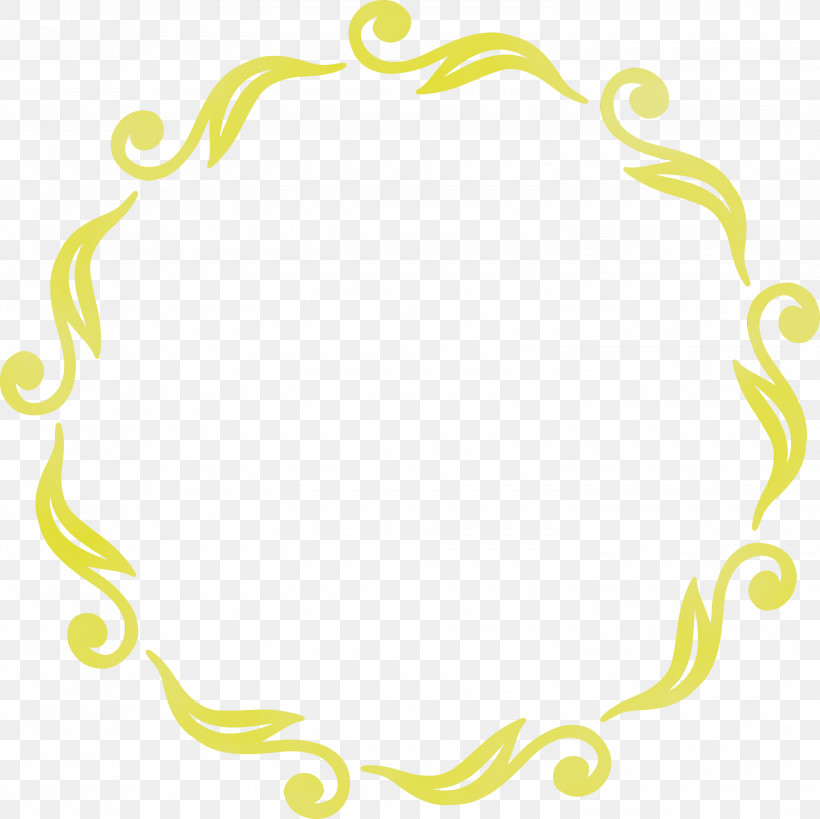 Yellow Circle, PNG, 3000x2999px, Floral Frame, Circle, Flower Frame, Monogram Frame, Paint Download Free