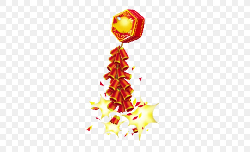 Chinese New Year New Year's Eve Firecracker Clip Art, PNG, 500x500px, Chinese New Year, Chinese Calendar, Christmas, Christmas Decoration, Christmas Ornament Download Free