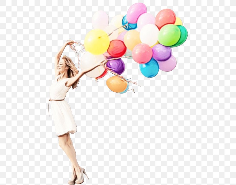 Watercolor Party, PNG, 500x645px, Watercolor, Balloon, Happiness, Paint, Party Supply Download Free