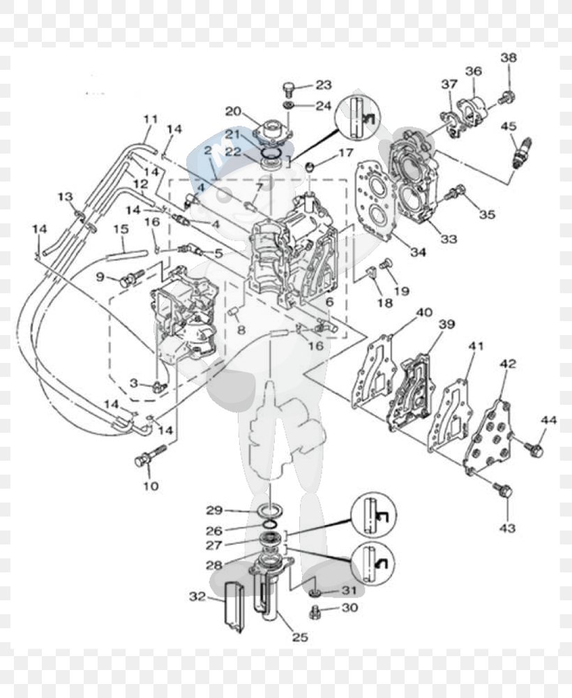 Yamaha Motor Company Two-stroke Engine Outboard Motor Exhaust System, PNG, 800x1000px, Yamaha Motor Company, Area, Artwork, Auto Part, Black And White Download Free