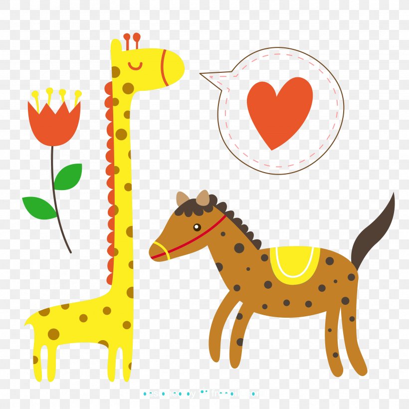 Giraffe Horse Clip Art, PNG, 3333x3333px, Giraffe, Animal, Black And White, Cartoon, Giraffidae Download Free
