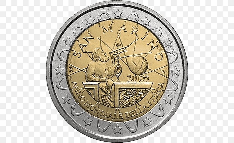 San Marino 2 Euro Commemorative Coins 2 Euro Coin Sammarinese Euro Coins, PNG, 500x500px, 1 Euro Coin, 2 Euro Coin, 2 Euro Commemorative Coins, 50 Euro Note, San Marino Download Free