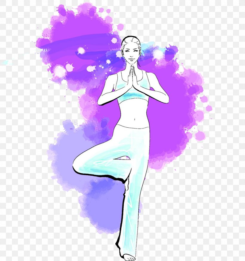 Yoga Comics Illustration, PNG, 937x1000px, Watercolor, Cartoon, Flower, Frame, Heart Download Free