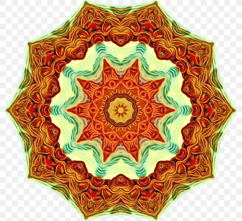 Orange, PNG, 788x750px, Watercolor, Kaleidoscope, Orange, Paint, Symmetry Download Free