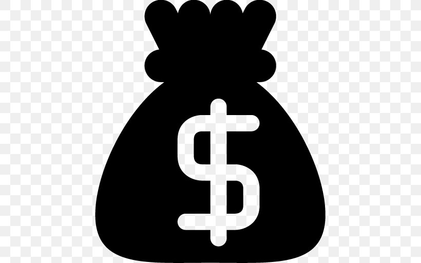 Money Bag Icon, PNG, 512x512px, Money Bag, Black And White, Coin, Dollar Sign, Finance Download Free
