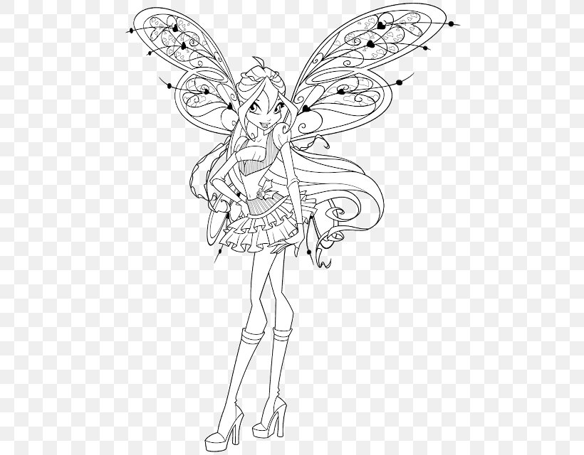 Coloring Book Drawing Winx Club: Mission Enchantix Pencil Vampire, PNG, 479x640px, Watercolor, Cartoon, Flower, Frame, Heart Download Free