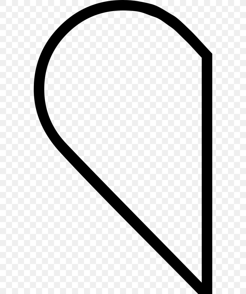 Clip Art Image, PNG, 596x980px, Heart, Area, Black, Black And White, Half A Heart Download Free