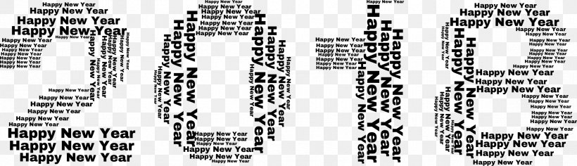 New Year's Day Black And White New Year's Eve Clip Art, PNG, 2338x674px, Watercolor, Cartoon, Flower, Frame, Heart Download Free