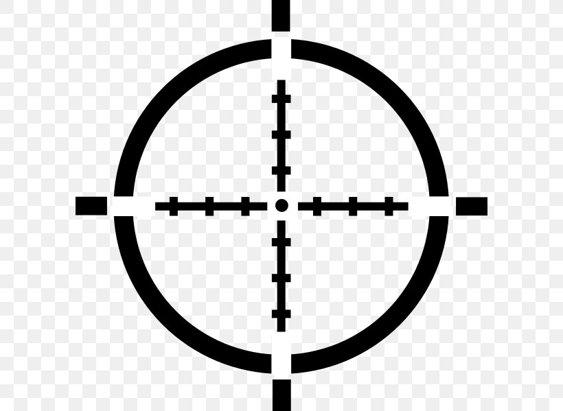 Reticle Telescopic Sight Clip Art, PNG, 600x599px, Reticle, Black And White, Free Content, Microsoft Powerpoint, Point Download Free
