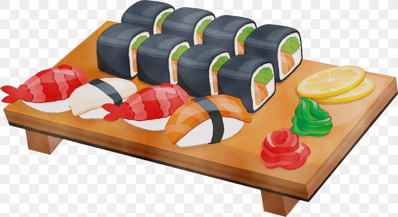 Sushi Cartoon, PNG, 2101x1150px, Watercolor, Cuisine, Food, Games, Japanese Cuisine Download Free