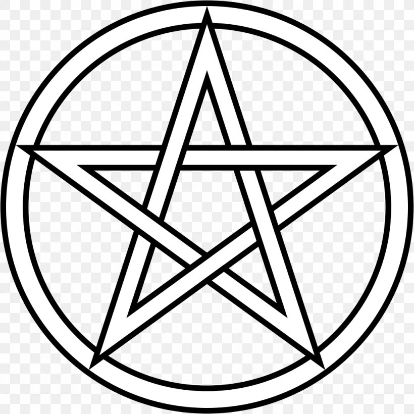 Pentacle Pentagram Church Of Satan Wicca Symbol, PNG, 1024x1024px, Pentacle, Area, Baphomet, Black And White, Church Of Satan Download Free