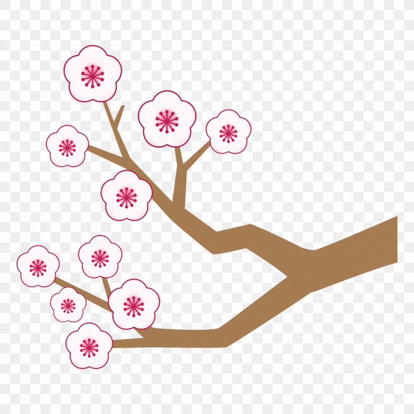 Plum Branch Plum Winter Flower, PNG, 1200x1200px, Plum Branch, Blossom, Branch, Cherry Blossom, Flower Download Free