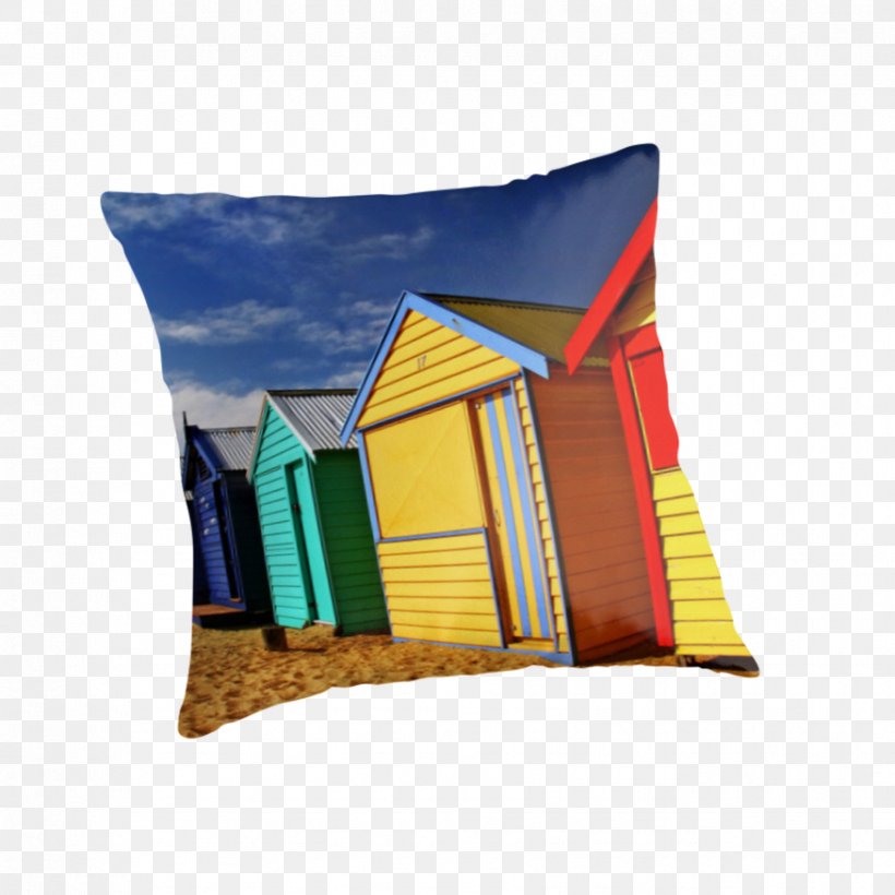 Brighton Beach Hut Cushion Throw Pillows, PNG, 875x875px, Brighton, Beach Hut, Cushion, Hut, Material Download Free