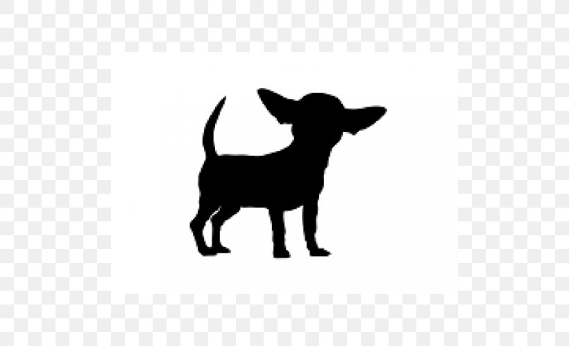 Chihuahua Pug Puppy Silhouette Clip Art, PNG, 500x500px, Chihuahua, Black And White, Carnivoran, Cattle Like Mammal, Dog Download Free