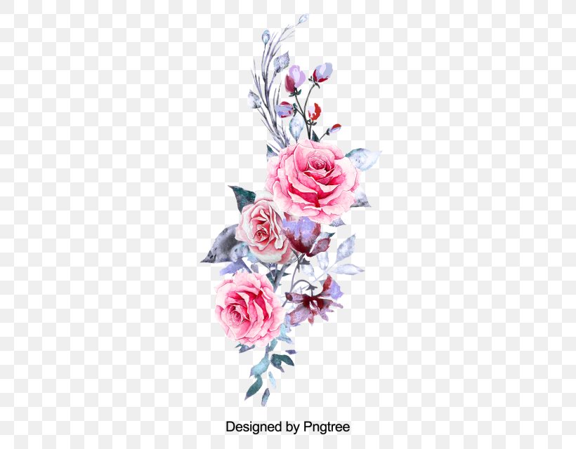 Garden Roses Watercolor Painting Clip Art, PNG, 640x640px, Garden Roses, Art, Artificial Flower, Cut Flowers, Drawing Download Free