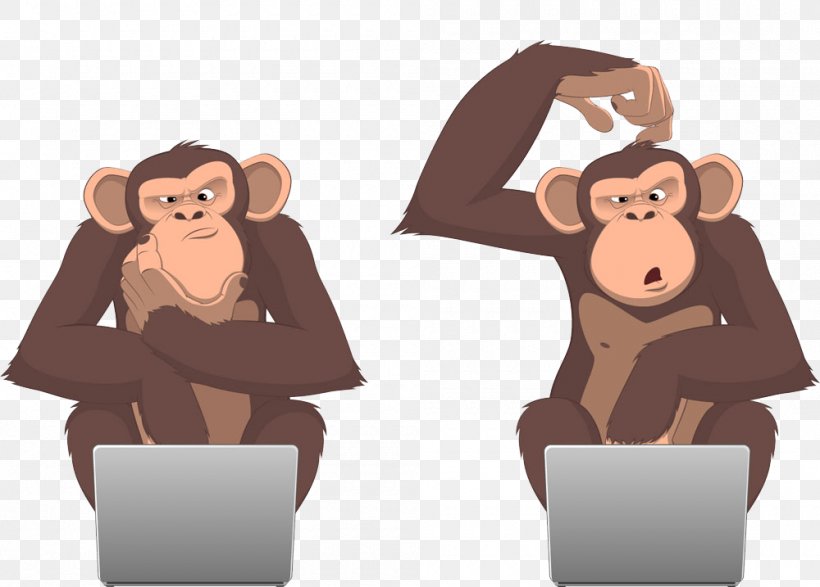 Monkey Computer Clip Art, PNG, 1000x717px, Monkey, Bear, Bonobo, Cartoon, Communication Download Free