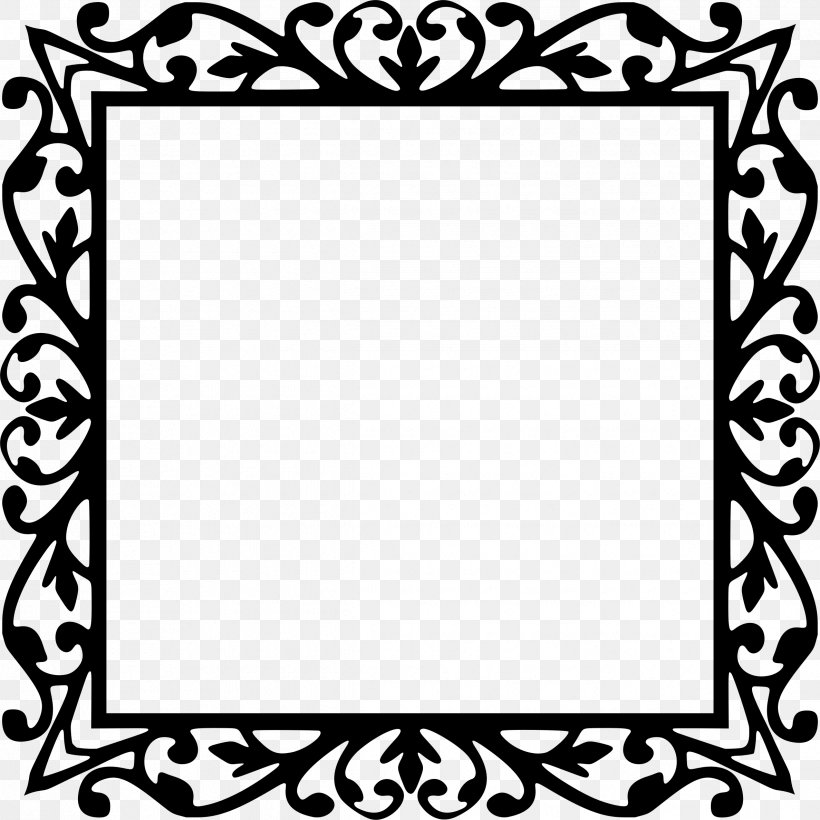 Picture Frames Silhouette Drawing Clip Art, PNG, 2375x2376px, Picture Frames, Area, Black, Black And White, Decorative Arts Download Free