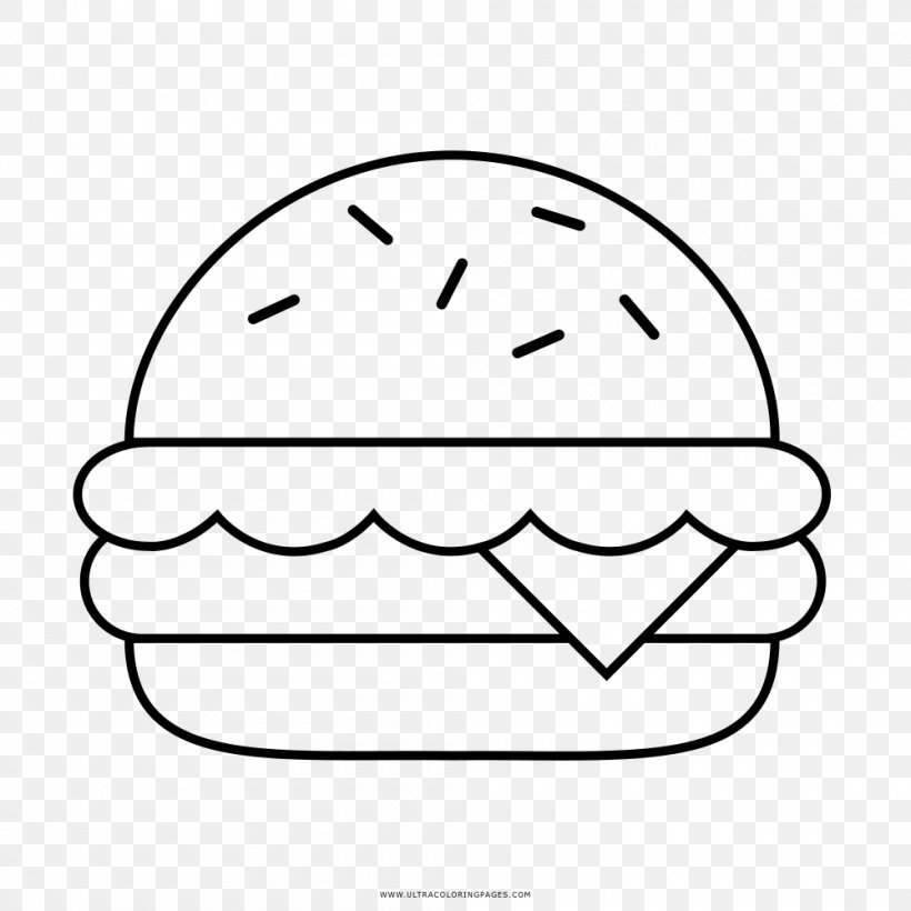 Hamburger Cheeseburger Fast Food Drawing Coloring Book, PNG, 1000x1000px, Watercolor, Cartoon, Flower, Frame, Heart Download Free
