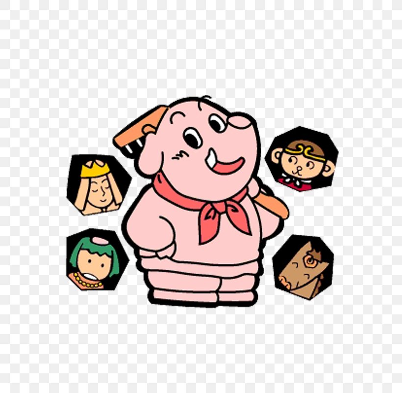 Pigsy Sun Wukong Sha Wujing Xuanzang Domestic Pig, PNG, 800x800px, Watercolor, Cartoon, Flower, Frame, Heart Download Free
