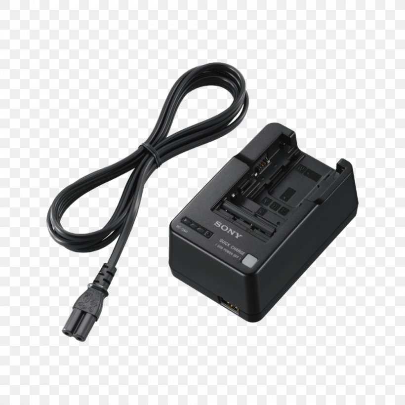 AC Adapter Sony BC-QM1 Battery Charger Sony Corporation Sony Battery Charger BC-QM1 Sony BC-QZ1 Battery Charger, PNG, 1000x1000px, Ac Adapter, Adapter, Battery Charger, Computer Component, Digital Cameras Download Free