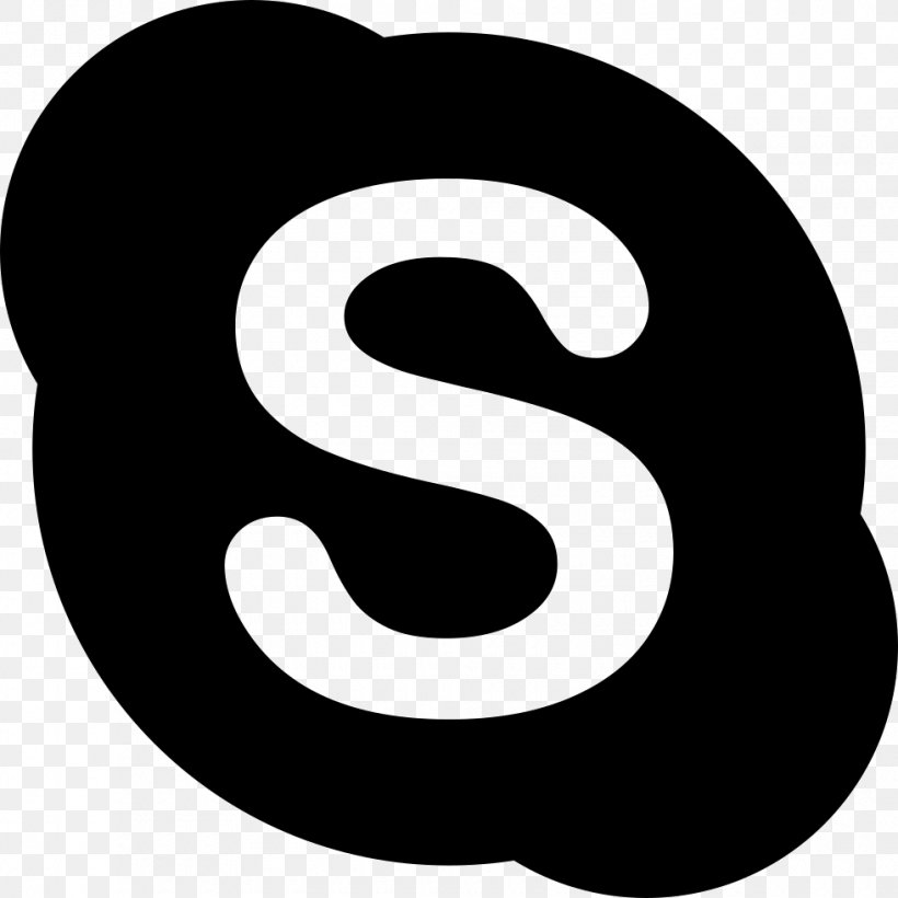 Skype For Business Symbol Clip Art, PNG, 980x980px, Skype, Area, Black And White, Brand, Email Download Free