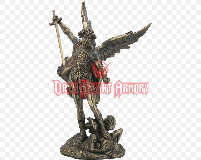 St. Michael Vanquishing Satan Lucifer Statue Archangel, PNG, 653x653px, Michael, Action Figure, Angel, Archangel, Bronze Download Free