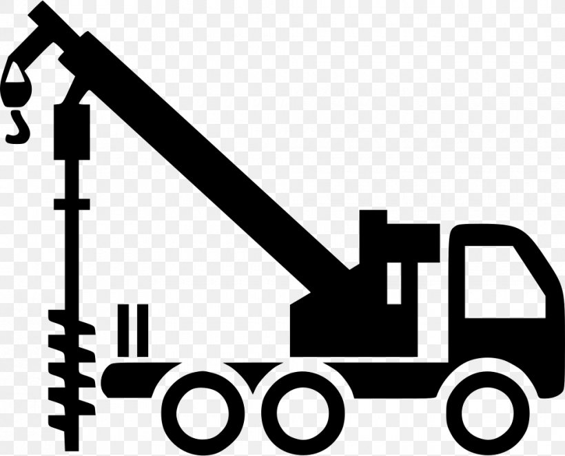 Augers Drilling Rig Excavator Architectural Engineering, PNG, 980x792px, Augers, Aerial Work Platform, Architectural Engineering, Area, Black And White Download Free