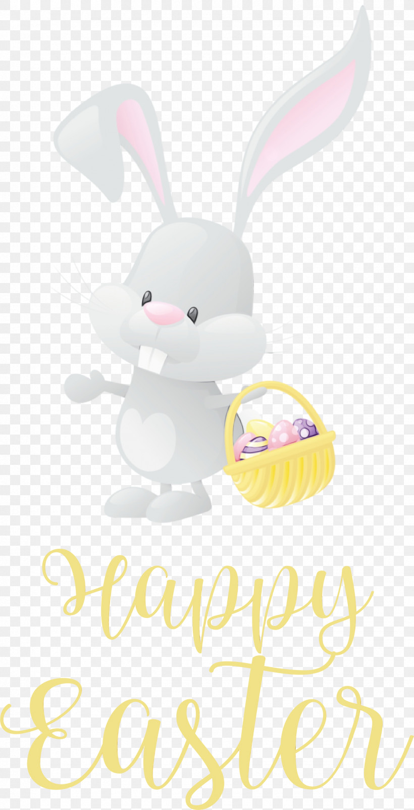 Easter Bunny, PNG, 1534x2999px, Happy Easter Day, Basket, Cartoon, Cute Easter, Easter Basket Download Free