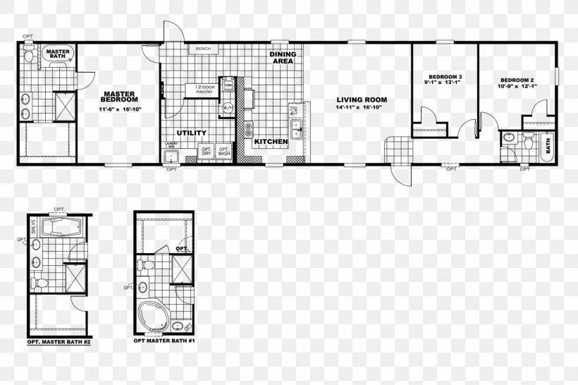 Floor Plan Manufactured Housing House Mobile Home, PNG, 1590x1060px, Floor Plan, Architectural Engineering, Area, Bathroom, Bed Download Free