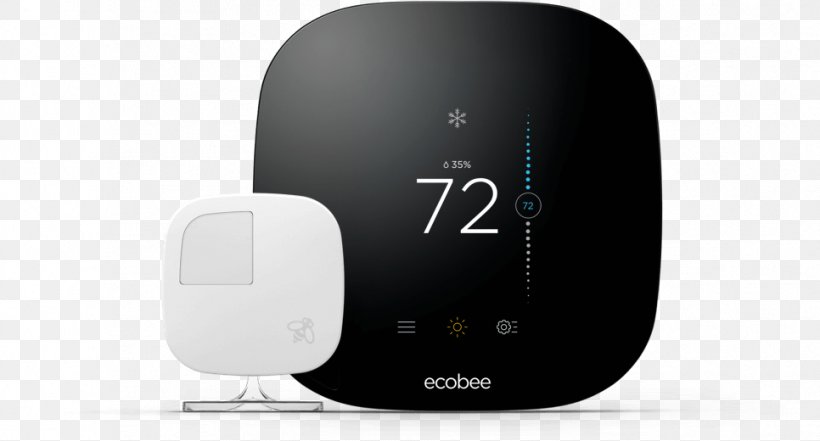 Smart Thermostat Nest Labs Ecobee Programmable Thermostat, PNG, 966x520px, Thermostat, Brand, Business, Ecobee, Electronics Download Free