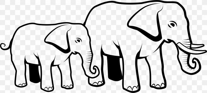 Indian Elephant African Elephant Cattle Clip Art Mammal, PNG, 2400x1087px, Indian Elephant, African Elephant, Animal, Animal Figure, Art Download Free