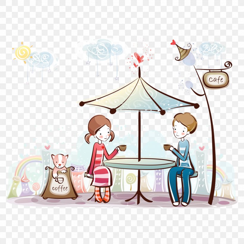 Coffee Cafe Cartoon, PNG, 2083x2083px, Coffee, Animated Cartoon, Area, Art, Cafe Download Free