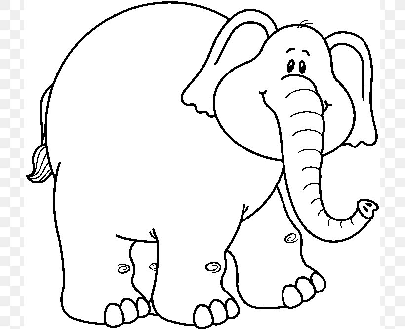 Asian Elephant Black And White Clip Art, PNG, 721x667px, Watercolor, Cartoon,  Flower, Frame, Heart Download Free