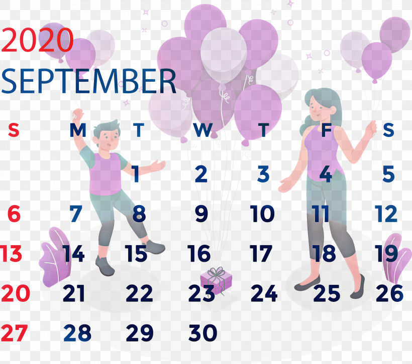 September 2020 Calendar September 2020 Printable Calendar, PNG, 2999x2658px, September 2020 Calendar, Calendar System, Cartoon, Daddy Dough Cafe, Love Heart Pizza Download Free