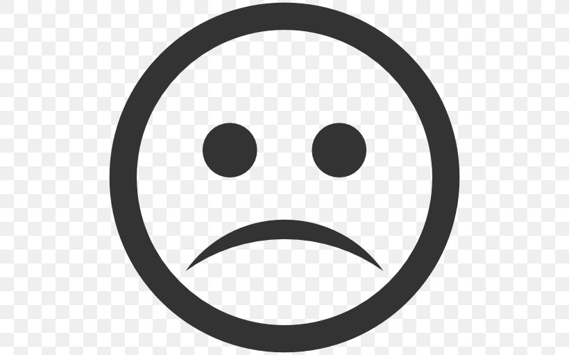 Smiley Emoticon Sadness Clip Art, PNG, 512x512px, Smiley, Black And White, Emoticon, Face, Facial Expression Download Free
