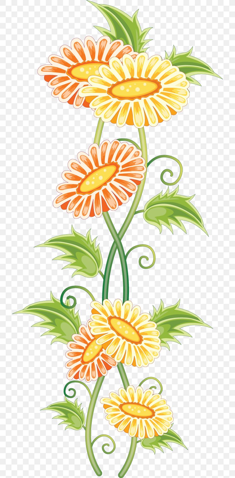 Flower Ornament Floral Design Clip Art, PNG, 736x1667px, Flower, Artwork, Chrysanths, Collage, Cut Flowers Download Free