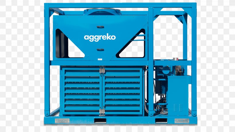 Machine Aggreko Air Conditioning Chiller Electric Generator, PNG, 2688x1511px, Machine, Aggreko, Air Conditioning, Air Cooling, Blue Download Free