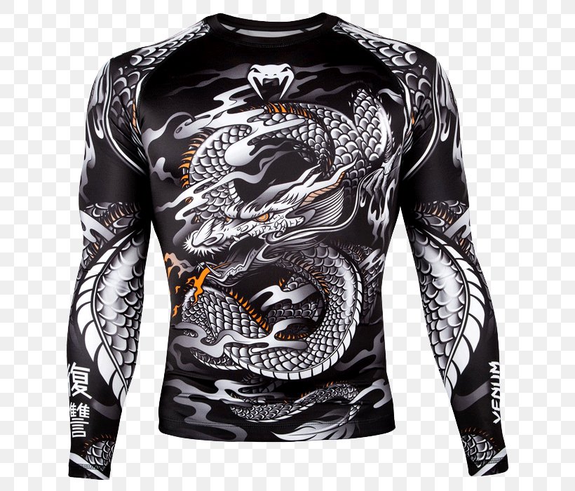 T-shirt Rash Guard Venum Brazilian Jiu-jitsu Boxing, PNG, 700x700px, Tshirt, Black, Boxing, Brand, Brazilian Jiujitsu Download Free