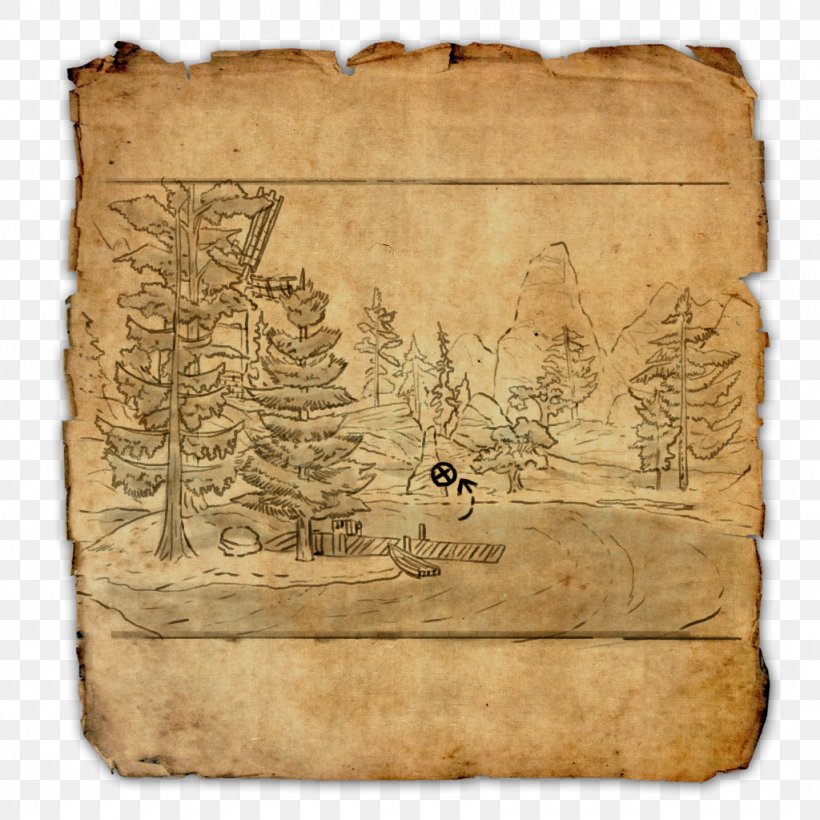 The Elder Scrolls Online Treasure Map Buried Treasure, PNG, 1024x1024px, Watercolor, Cartoon, Flower, Frame, Heart Download Free