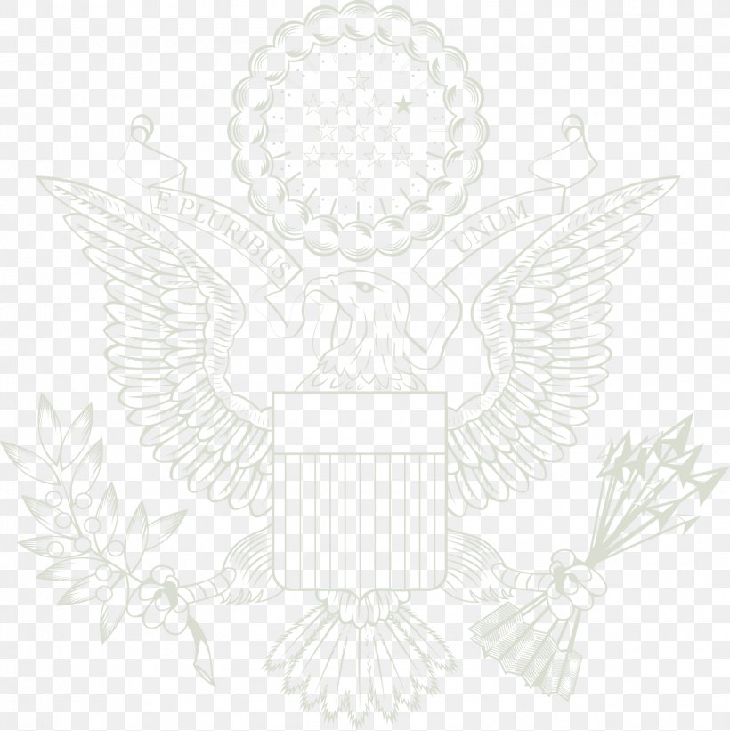 White United States Bird Character Textile, PNG, 1584x1587px, White, Bird, Bird Of Prey, Black And White, Character Download Free