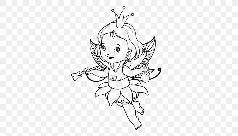 Line Art Fairy White Sketch, PNG, 600x470px, Watercolor, Cartoon, Flower, Frame, Heart Download Free